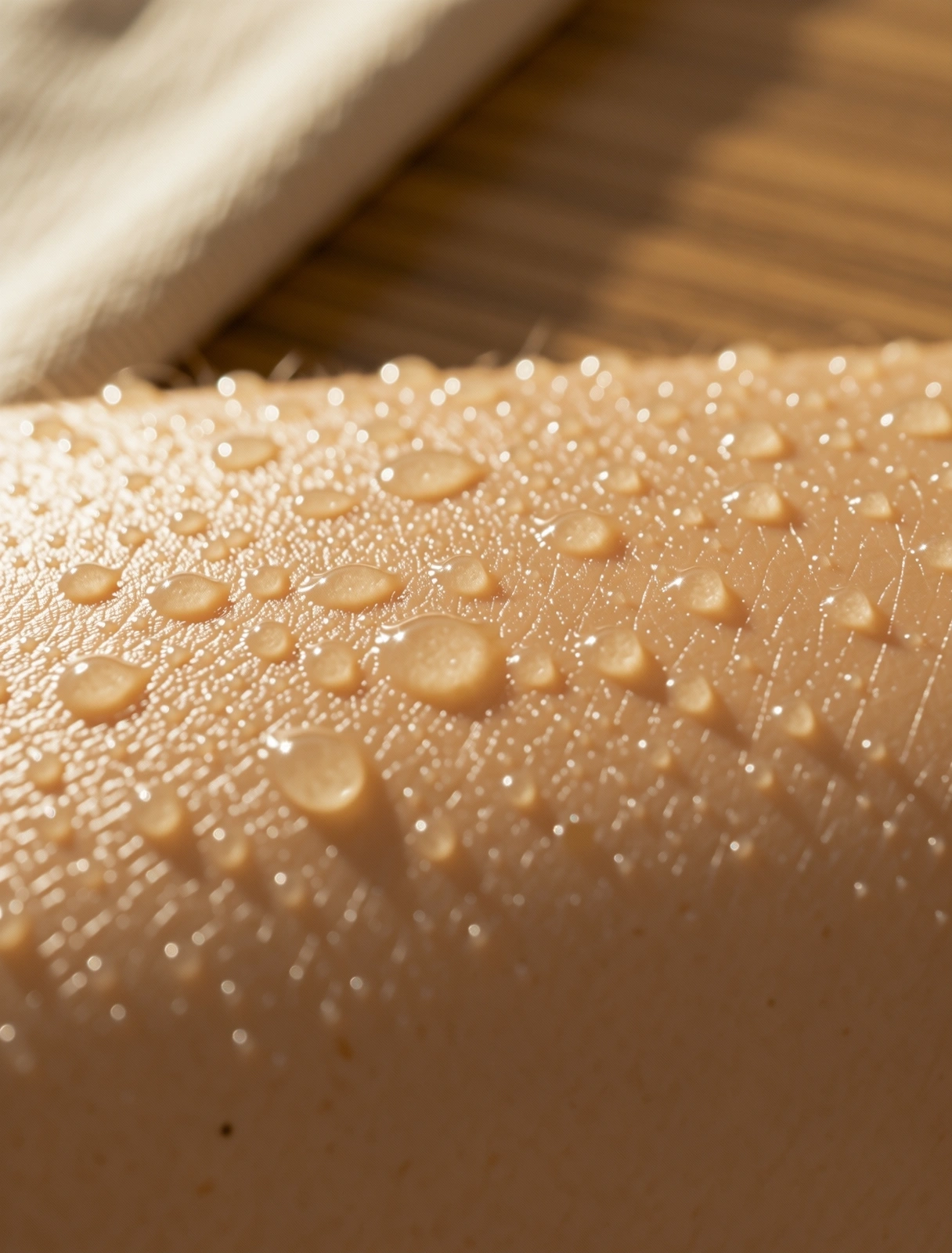 Macro photography of glowing, hydrated skin